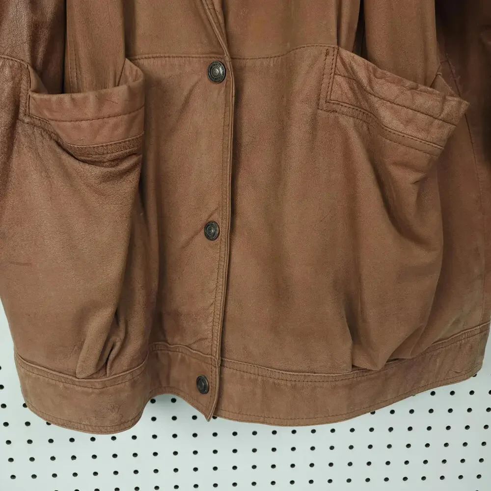 G-III Leather Fashions‎ Brown Leather Jacket Size 18/20 - Picture 3 of 9